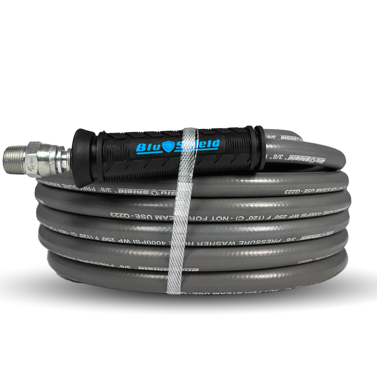 BluShield 3/8" Single Wire Pressure Washer Replacement Hose with NPT Fittings, 4000PSI