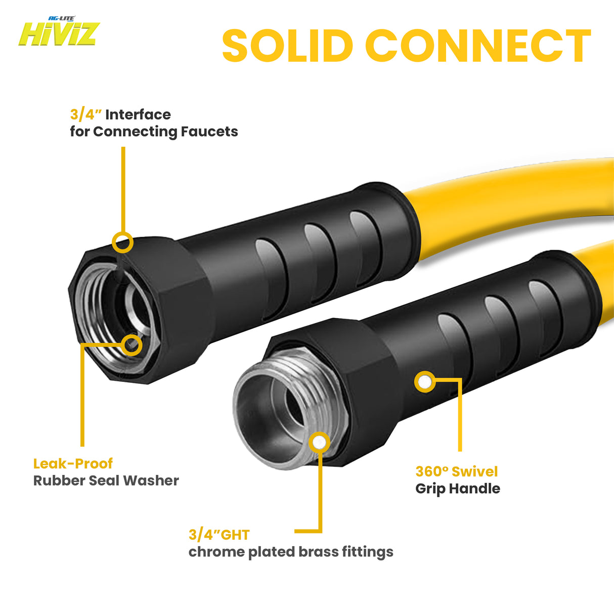 AG-Lite Hiviz Water Hose 3/4" 100' | Heavy-Duty, High-Visibility, Kink-Resistant