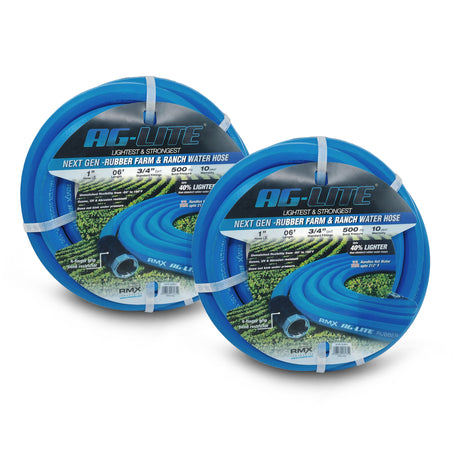 Ag-Lite 1" x 6' Heavy-Duty Lead-in Irrigation Hose with 3/4" GHT Fitting – 100% Rubber, Hot/Cold Use