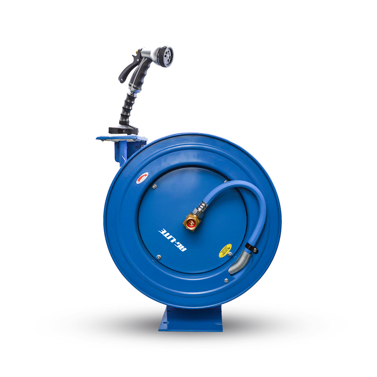 Ag-Lite Rubber Water Hose Reel 3/4" X 50(Single Arm - Heavy Duty) with 6' Lead-in-Hose +180 Swivel Mount