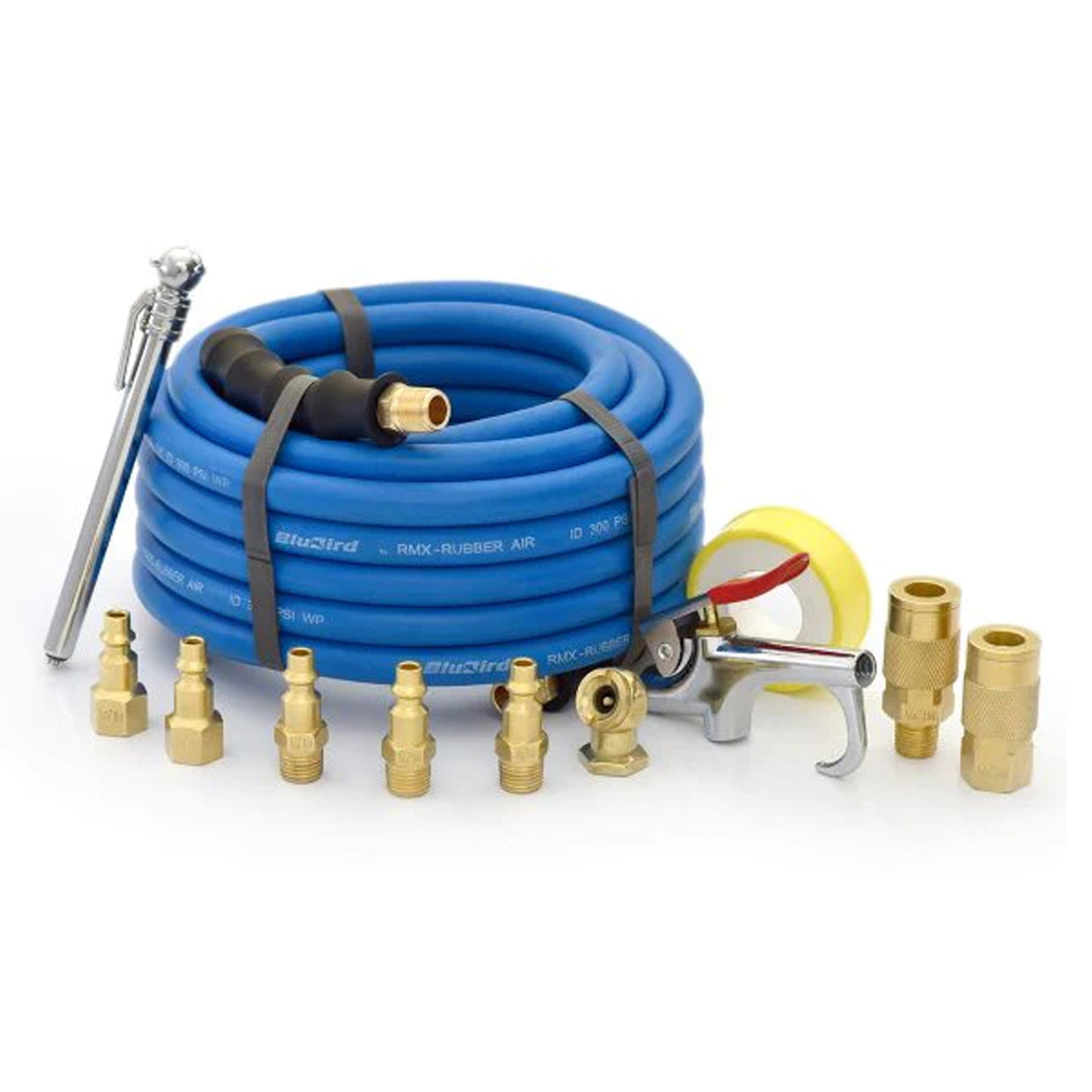 BluBird Rubber Air Hose Assembly 3/8 Brass Accessory Kit