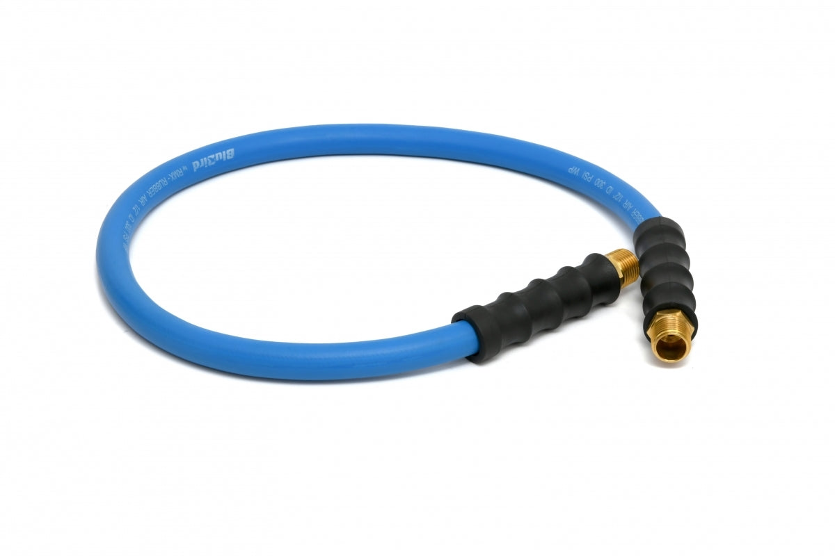 BluBird Rubber Air Hose Lead In 1/2" X 3'- 1/2" Male-NPT, 300 PSI, EPDM