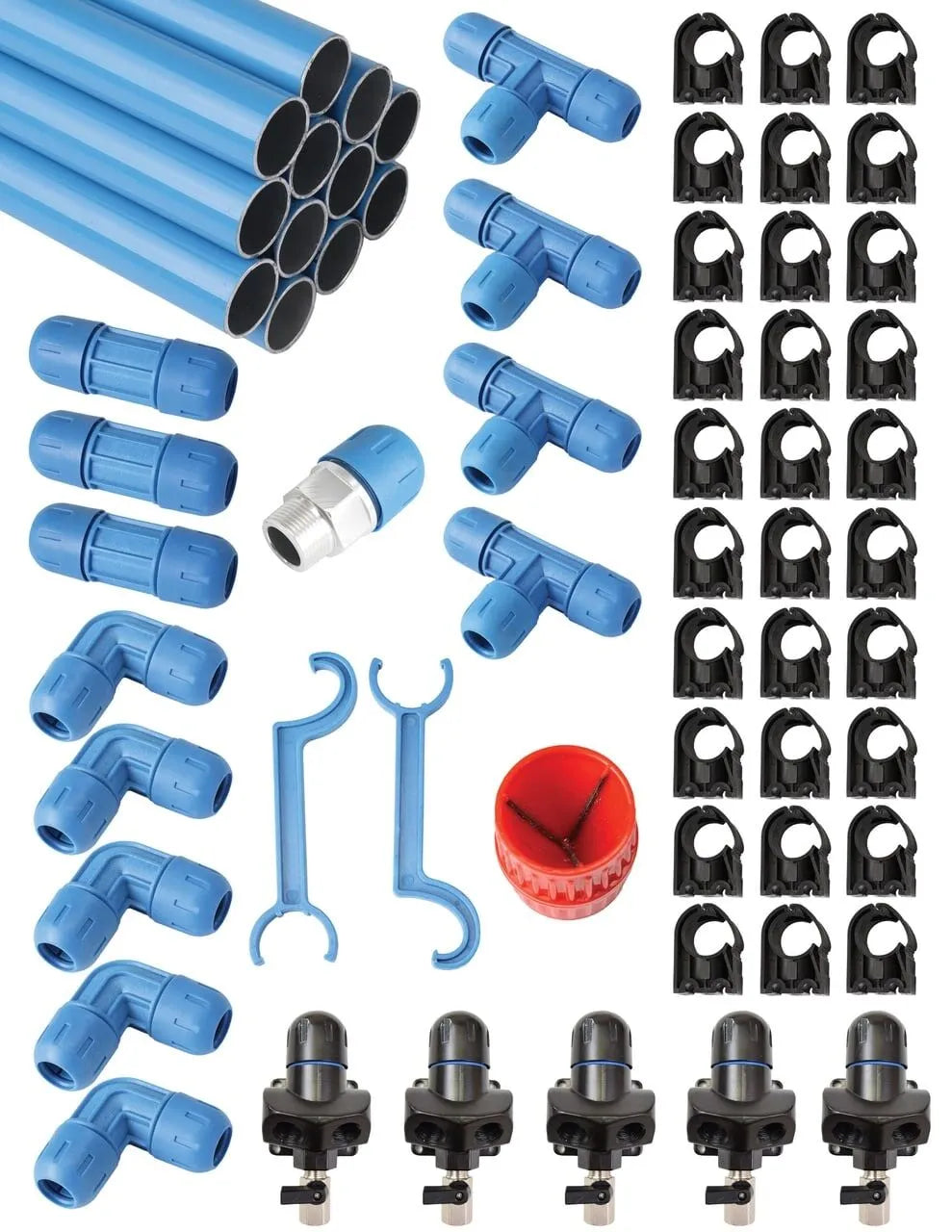 RapidAir FastPipe 3/4-Inch Compressed Air Aluminum Piping System 230-Foot Master Kit (5 Outlets)