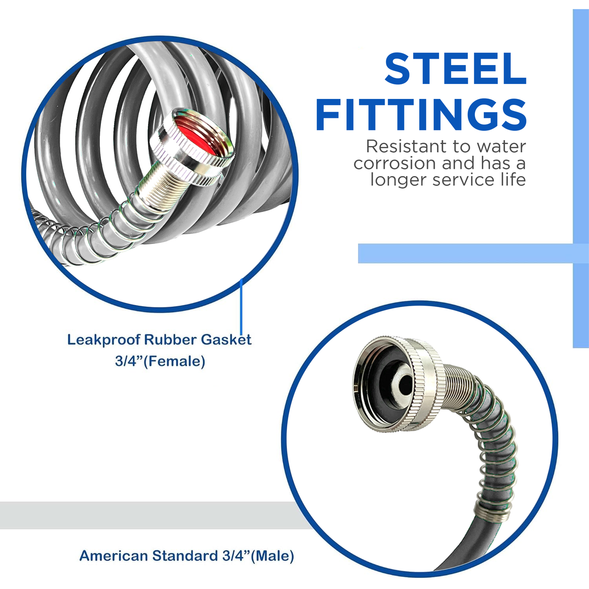 Spiral Water Hose Grey