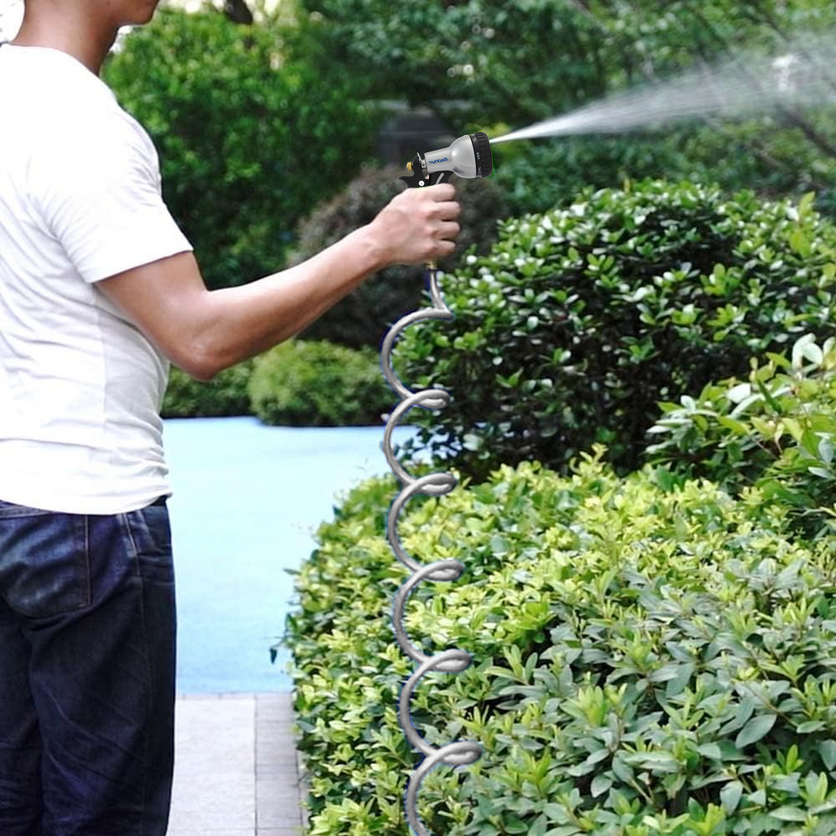 Spiral Water Hose Grey