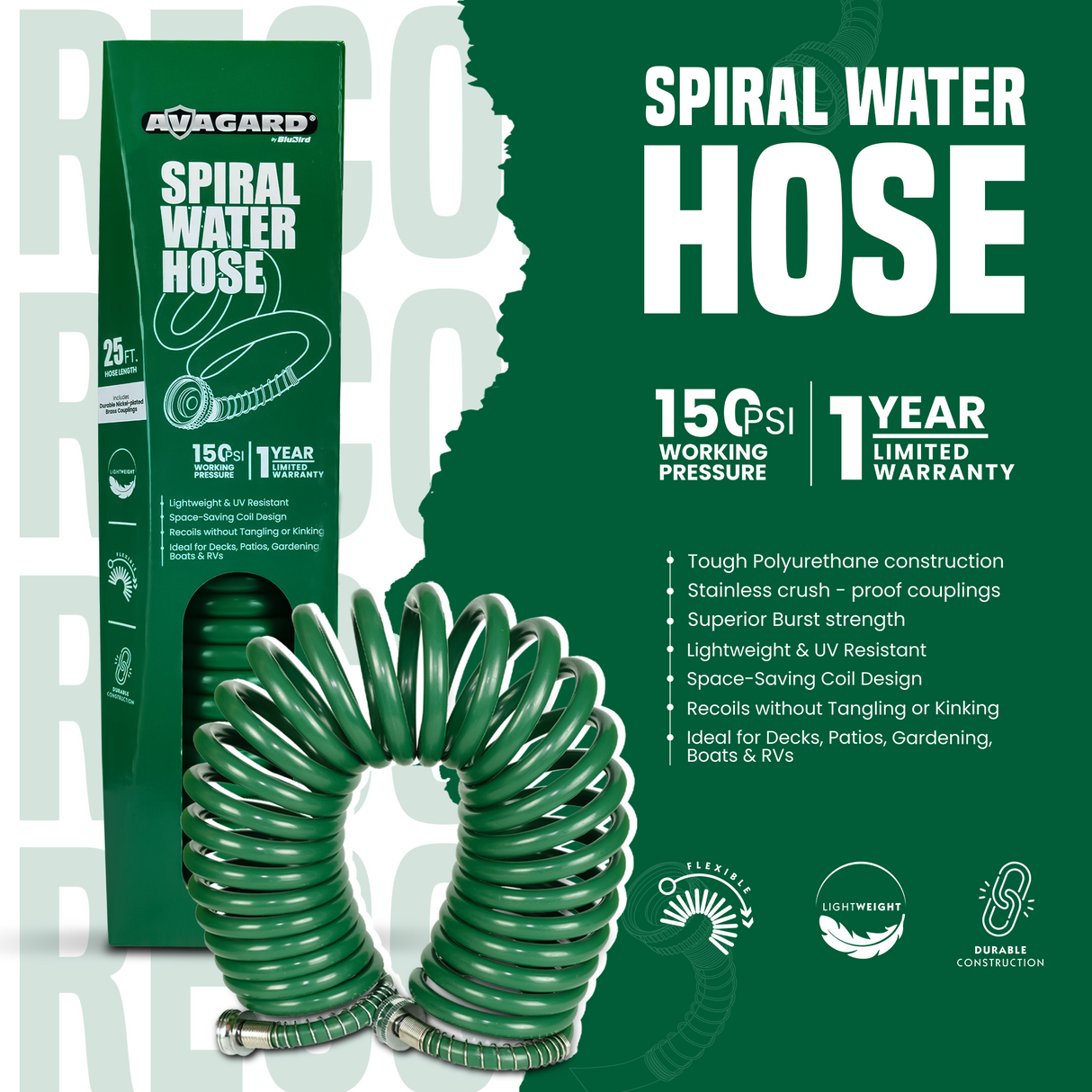 Spiral Water Hose green