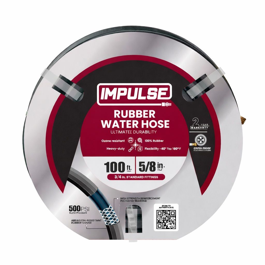 Tuyau d'arrosage en caoutchouc robuste Impulse de 1,6 cm x 30 m