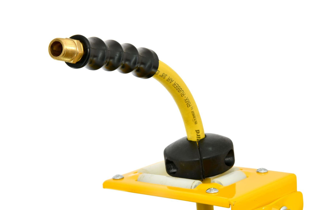 OilShield 3/8" x 50' Rubber Air Hose Reel with 3' Lead-in-Hose, 180° Swivel Mount, 5-In-1 Coupler (All in One Design, Patented Technology)