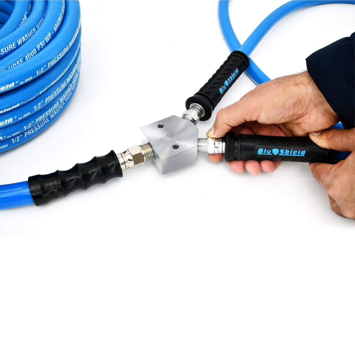 BluShield U-BLoX 3812 – High-Pressure 3/8” & 1/2” NPT Connection Kit | 6,000 PSI | ToughTek Hose