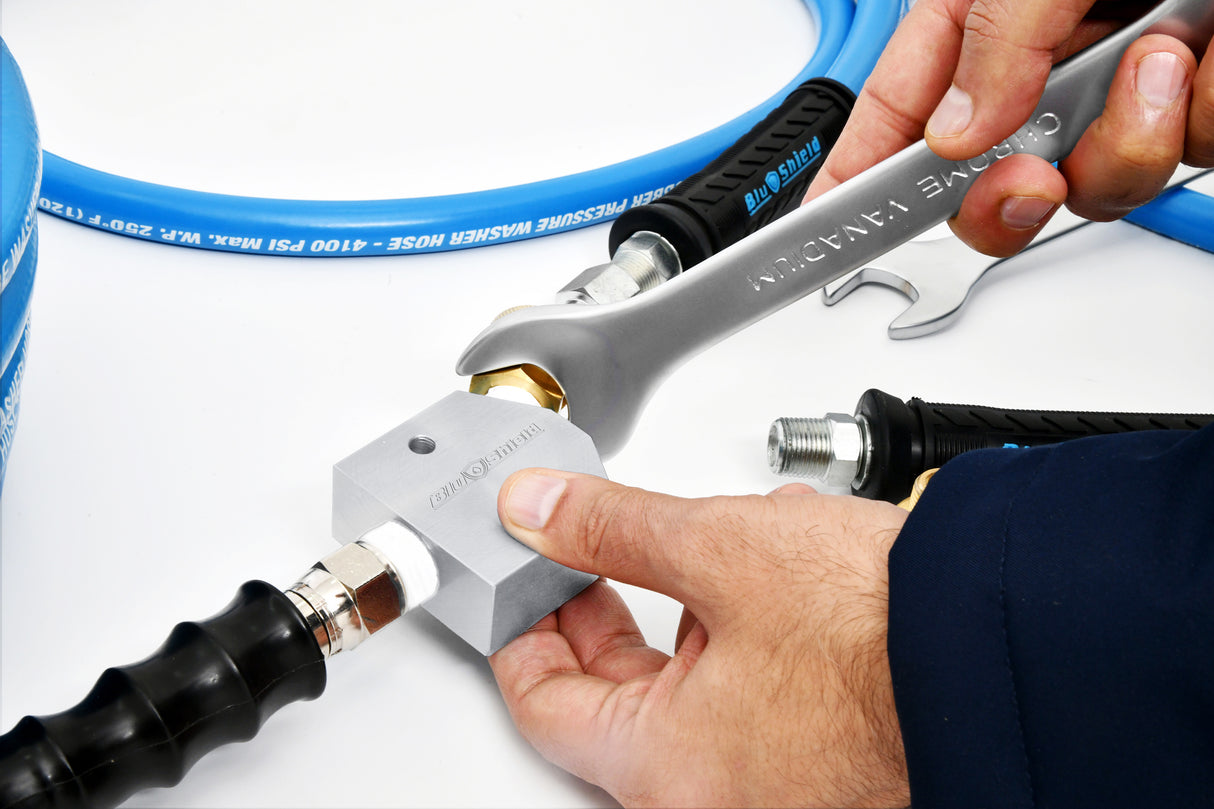 BluShield U-BLoX 3812 – High-Pressure 3/8” & 1/2” NPT Connection Kit | 6,000 PSI | ToughTek Hose
