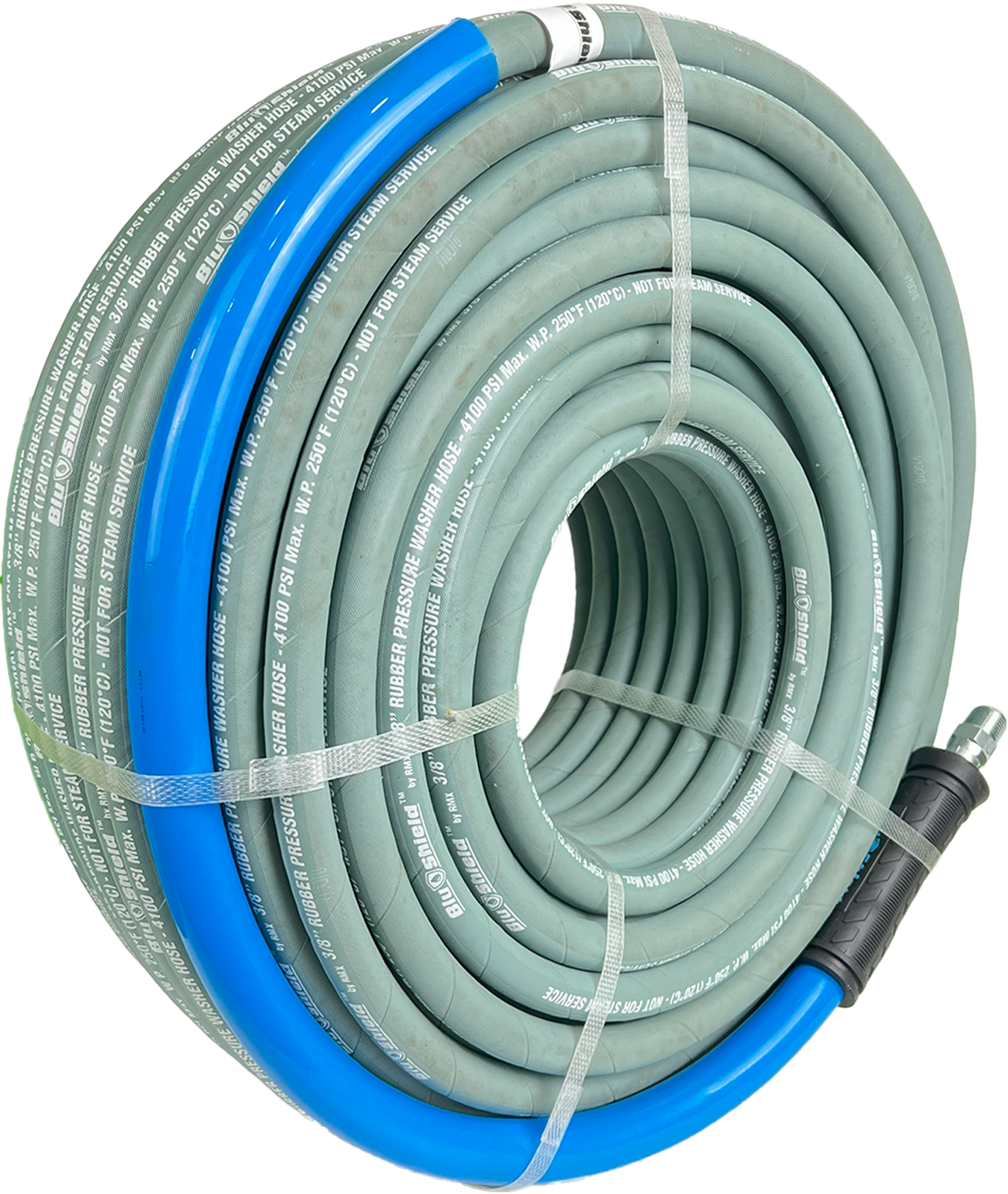 BluShield Aramid Braided 3/8" x 200 ft Pressure Washer Hose, 4100PSI , 1 Yr Warranty