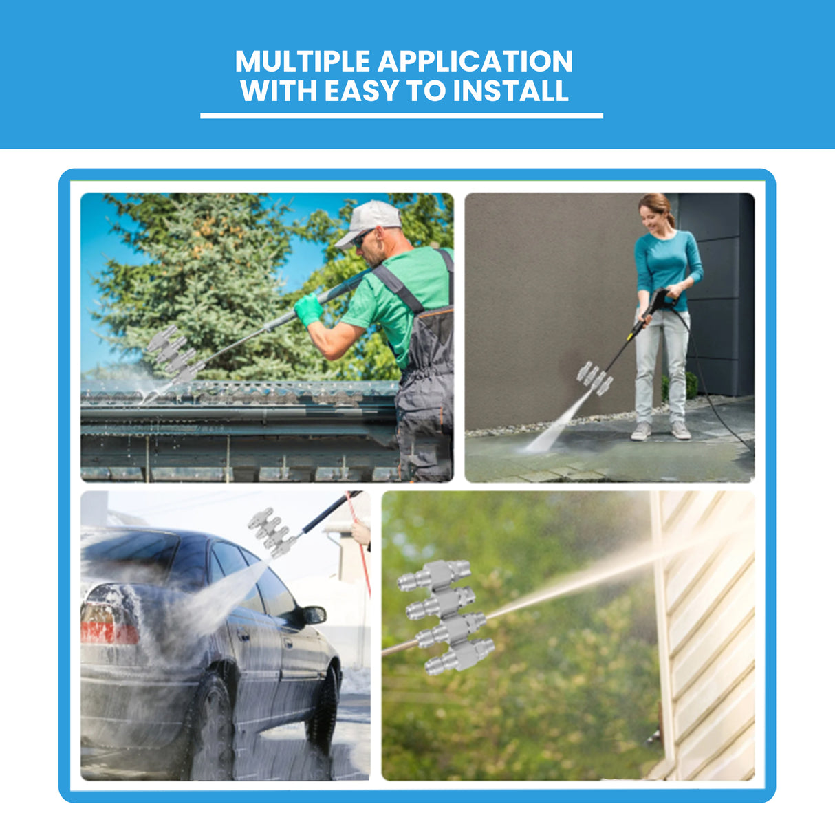 BluBird J-Rod Pressure Washer Nozzle Kit | 4-in-1 Quick-Connect Nozzle Set