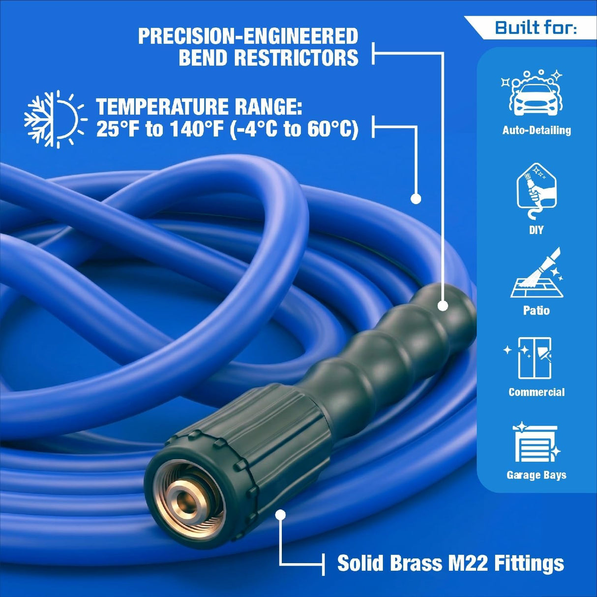 Blu Shield The Slayer Hybrid Pressure Washing Hose 1/2" X 50'-Blue