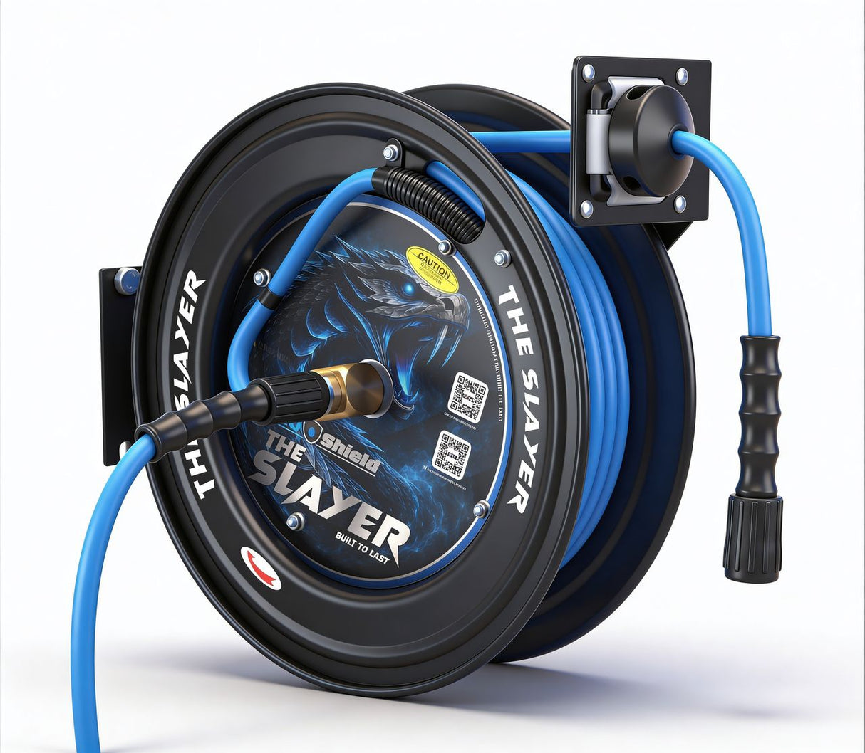 Blu Shield The Slayer Hybrid Pressure Washing Hose Reel 1/4" X 35'-Blue