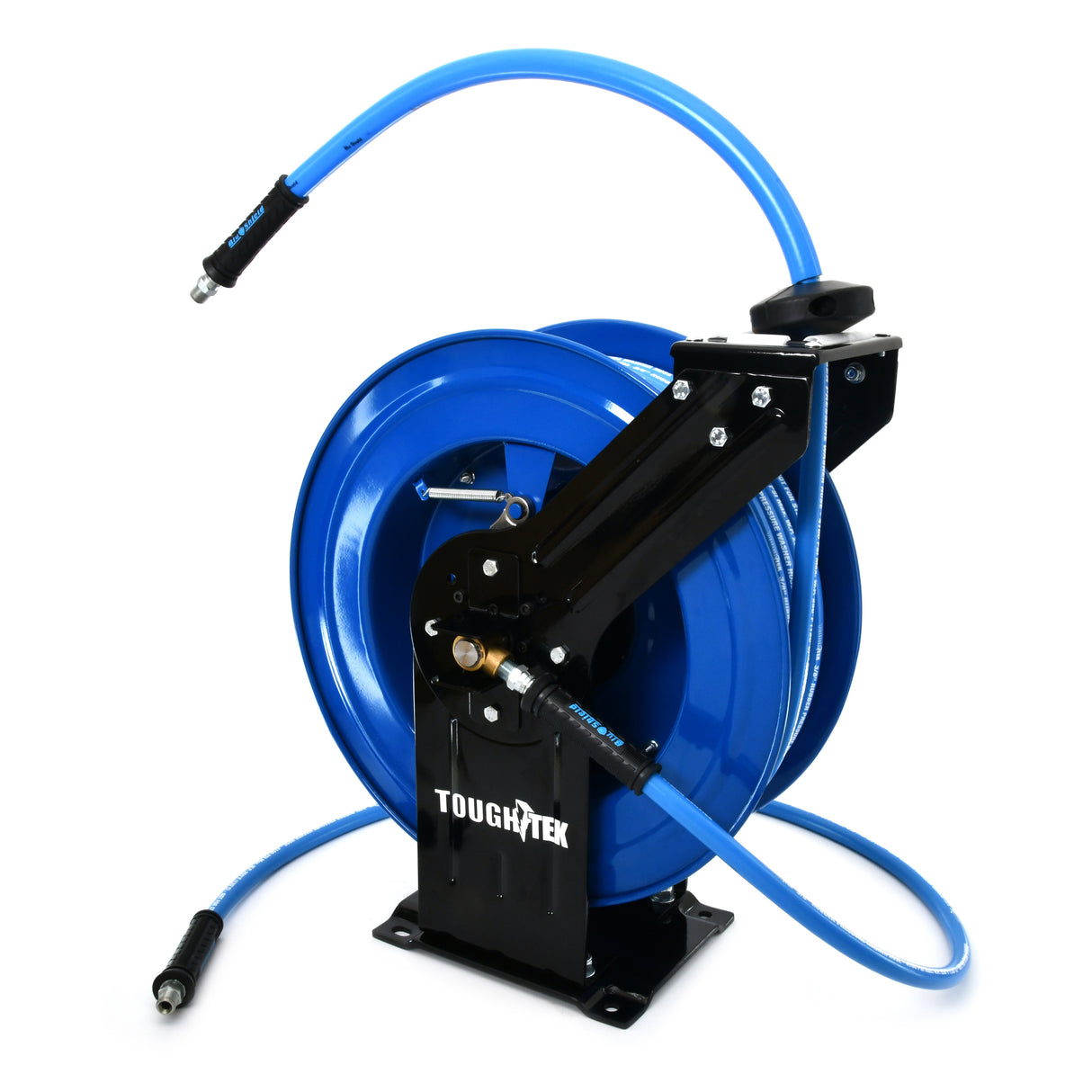 BluShield Tough Tek 3/8" Rubber Pressure Washing Hose Reel (Dual Arm) with 6' Lead-in-Hose