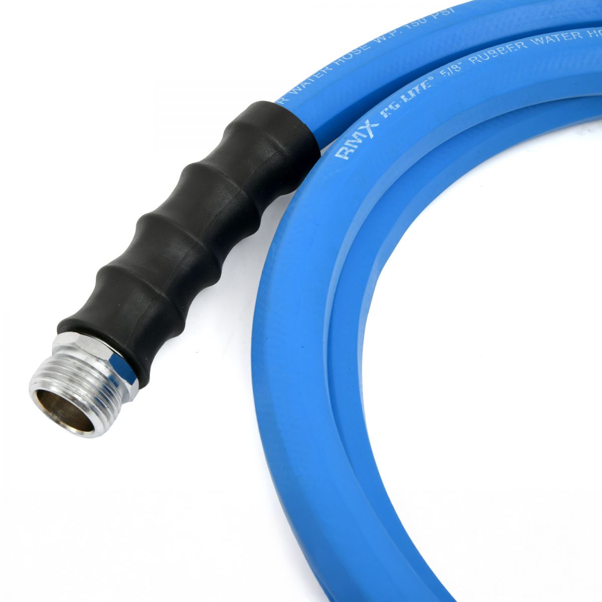 AG-Lite 100% Premium Rubber Water Lead In Hose, 5/8" X 6', 3/4" Male and Female GHT Fittings. 500 PSI Burst Rating. Includes Extra Washer and Bend Restrictor. 2 Pack