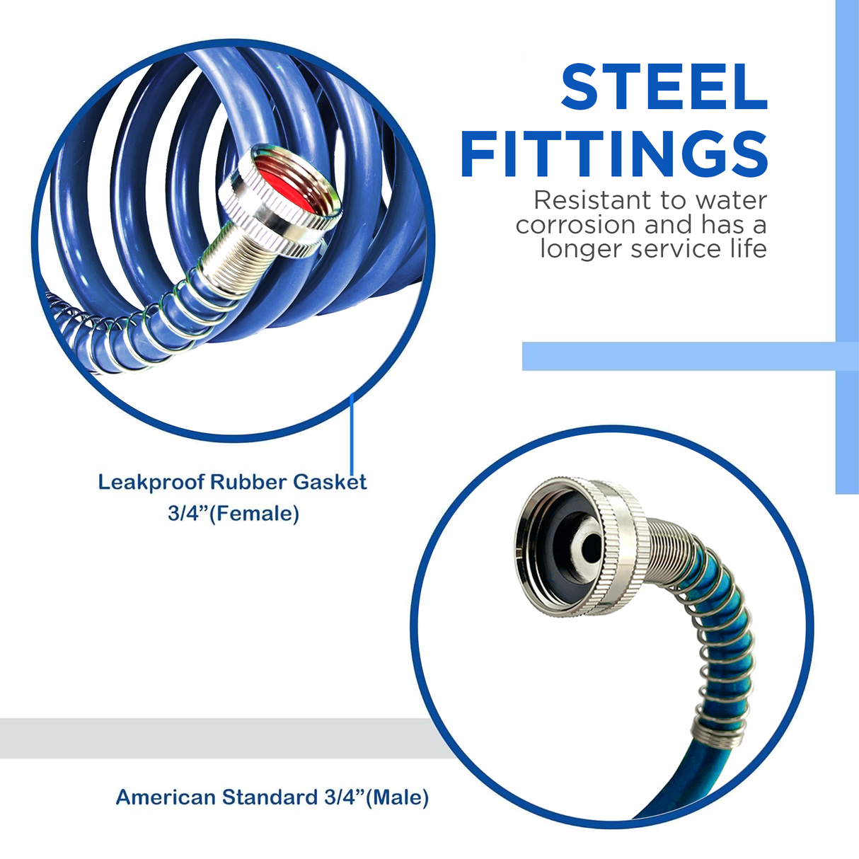 Spiral Water Hose blue