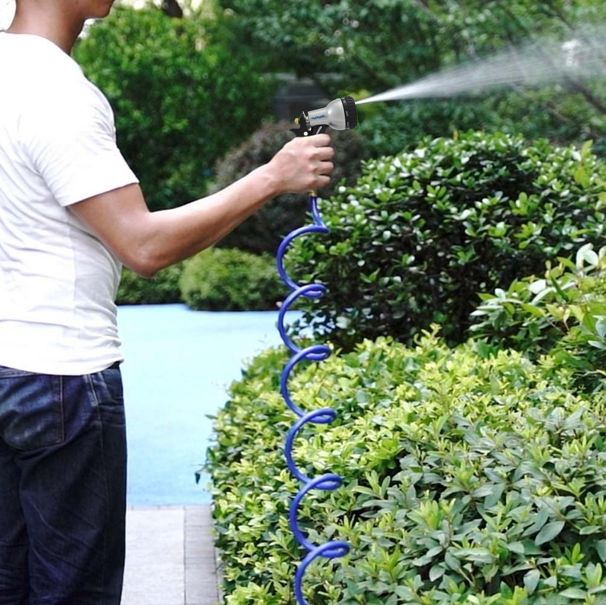 Spiral Water Hose blue