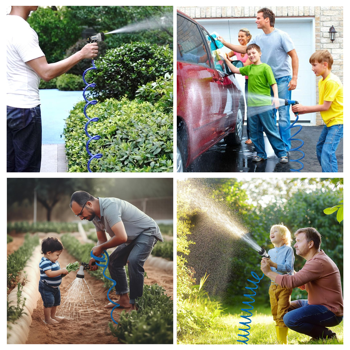 Spiral Water Hose blue