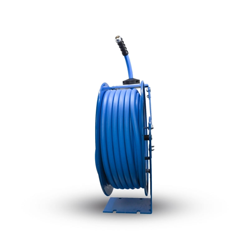 AG-Lite Rubber Water Hose Reel 3/4” x 50’ Retractable Heavy Duty, Hot/ Cold Water Hose, Spray Nozzle, 6' Lead-in Hose