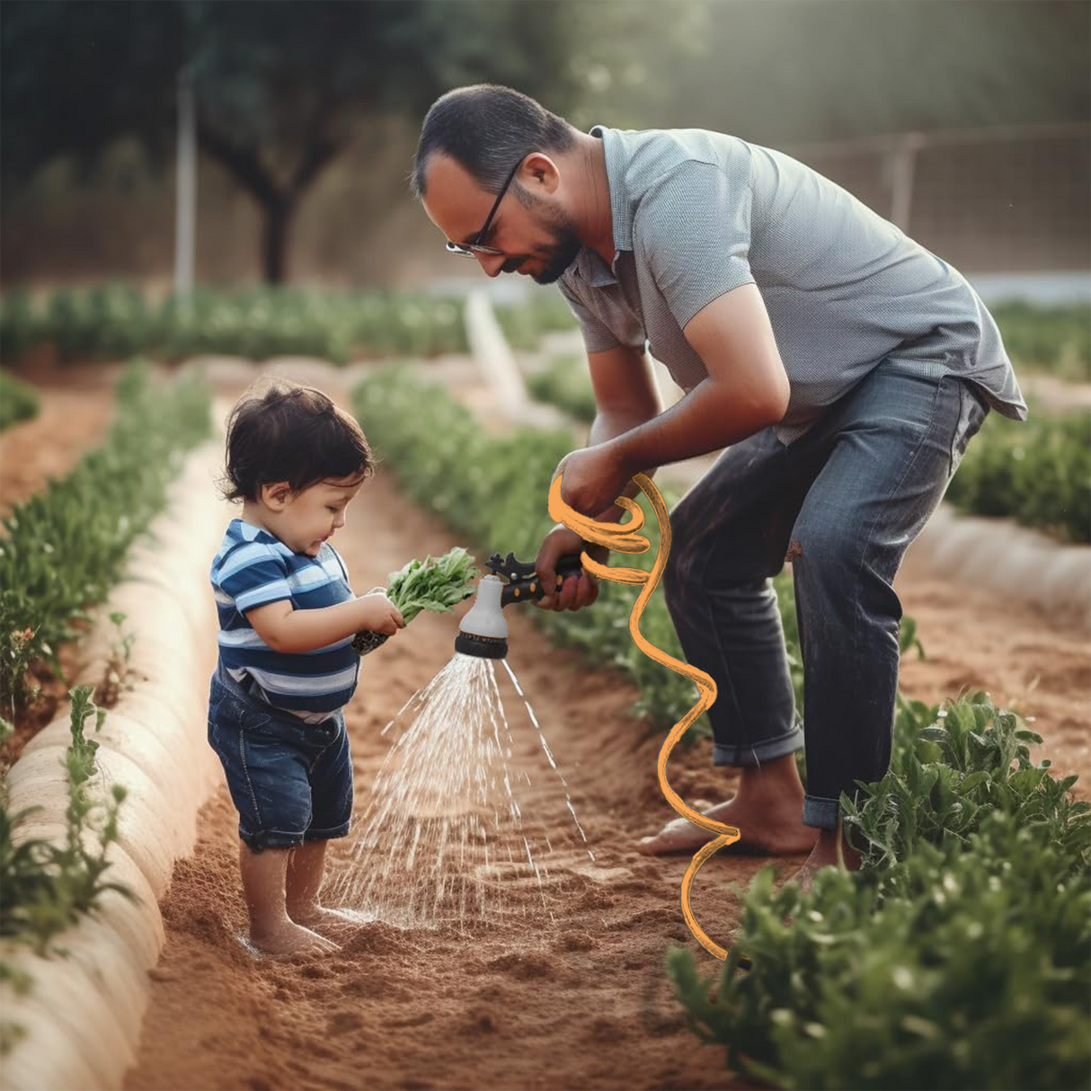 Spiral Water Hose light orange