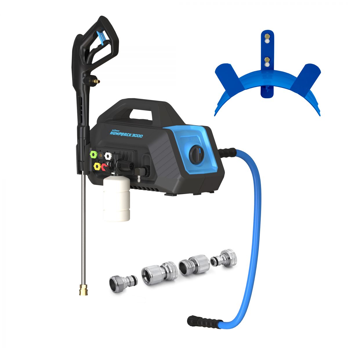 BluShield 3000PSI High Pressure Washer Humpback with Wall Mount Plate and Hose Hanger