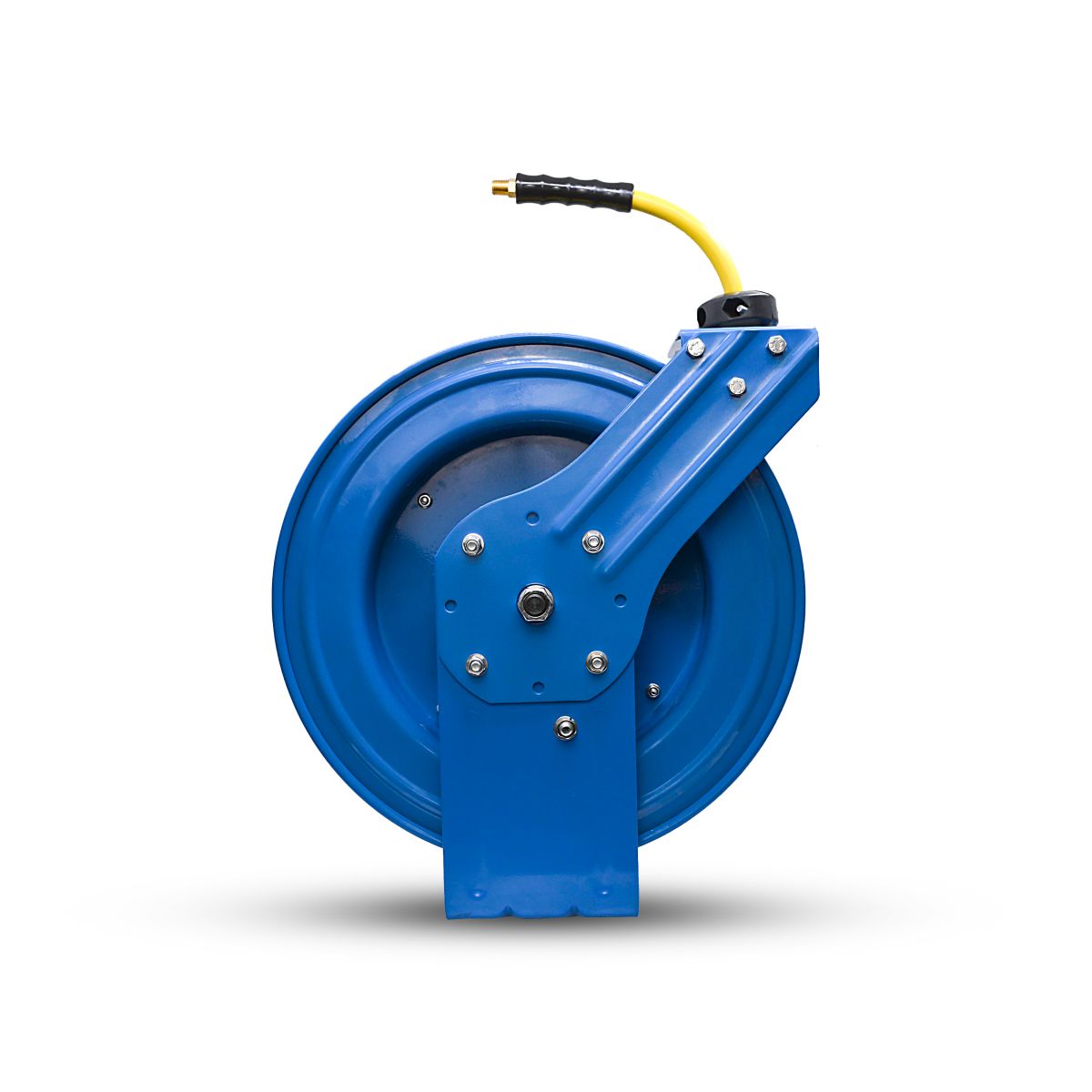 OilShield, Class A, Rubber 3/8" X 35' Air Hose Single Arm 18 Gauge Retractable Reel. Includes 3' Jumper Hose, 3/8" Male-NPT, 300 PSI, Nitrile