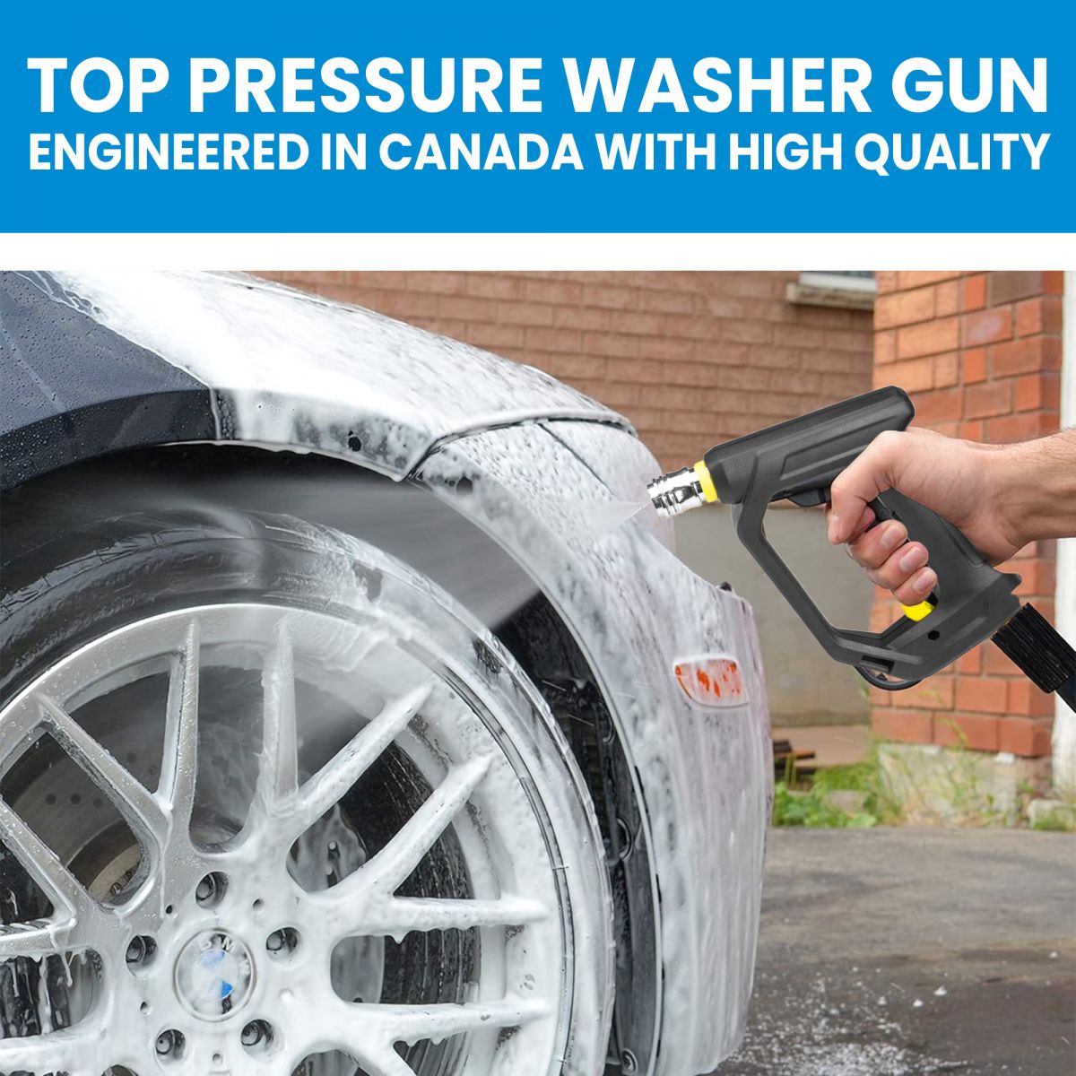 Blu Shield High Pressure Washer Gun with Quick Connect Coupler & Plug – 5000 PSI