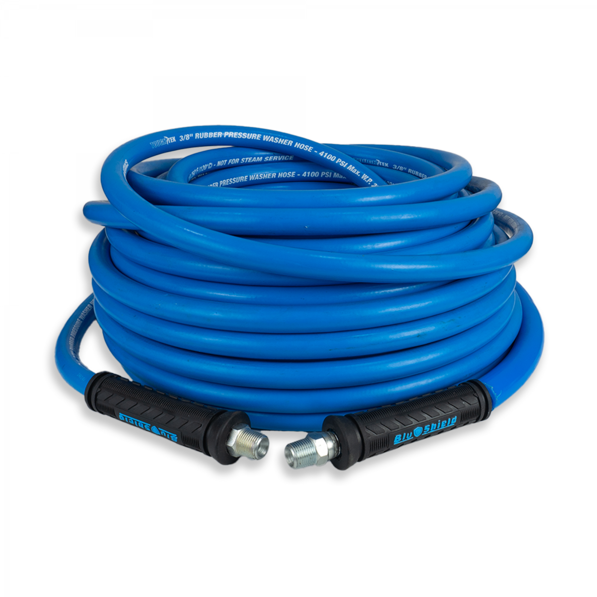 Blu Shield Tough Tek Rubber Pressure Washer Hose 3/8" X 15' (4000:16000 PSI) 2 Pack