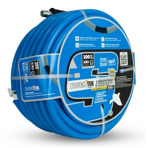 Tuyau de laveuse à pression tressé en aramide ToughTek 3/8" 4100 PSI, non marquant, MNPT fixe + pivotant (eau chaude/froide)