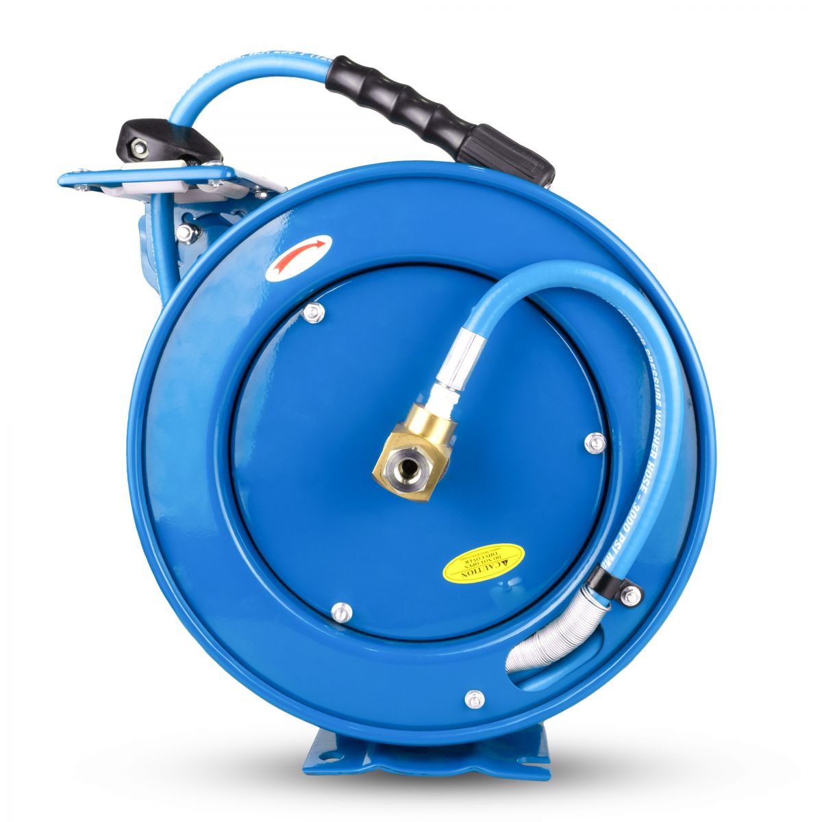Blu Shield Tough Tek Rubber Pressure Washing Hose Reel 1/4" X 50' with 6' Lead-in-Hose