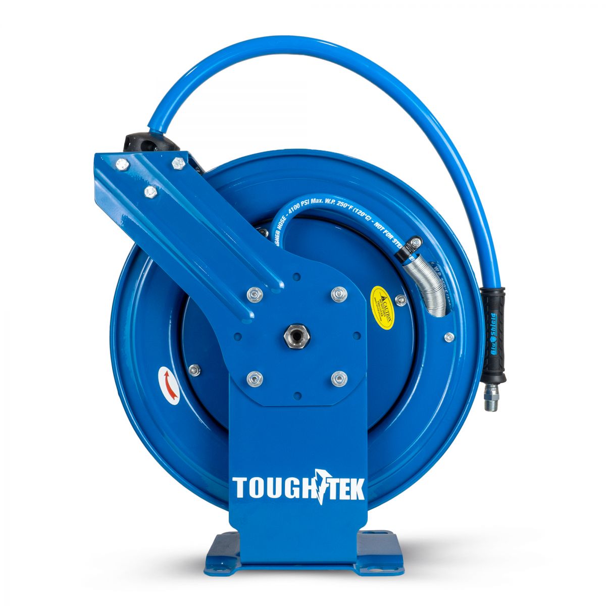 BluShield Tough Tek 3/8" Rubber Pressure Washing Hose Reel (Dual Arm) with 6' Lead-in-Hose
