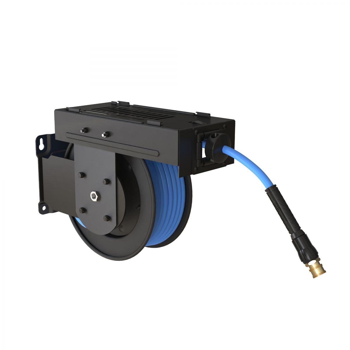 Blu Shield Pressure washer small wide reel 1/4" X 50' with humpback sliding plate + 7" Connection Hose + 15' Inlet Hose