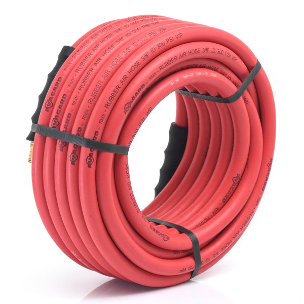 Avagard 1/2" Rubber Air Hose Heavy Duty, Lightweight with Brass 1/2" MNPT Industrial Fitting