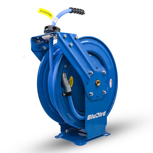 BluBird Air Hose Reel 1/2" Retractable Dual Arm Heavy Duty with Rubber Hose 300 PSI