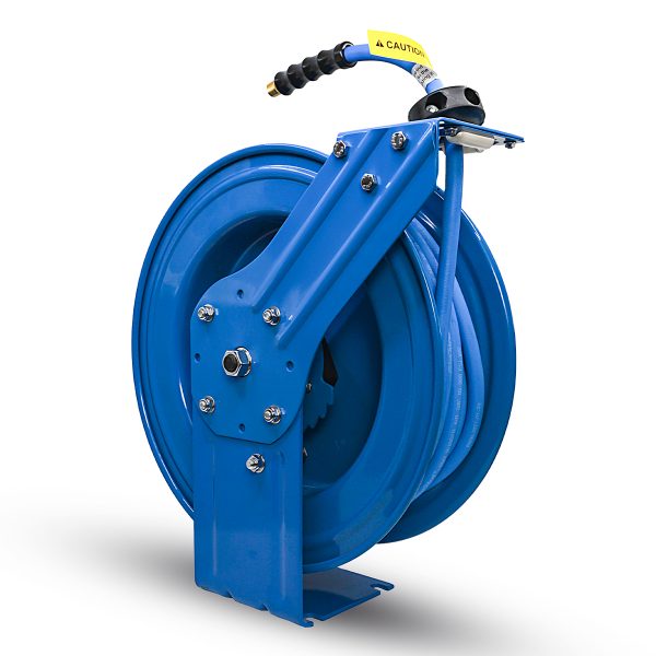 BluBird Air Hose Reel 3/8" Retractable Heavy Duty Steel Construction with Rubber Hose 300 PSI