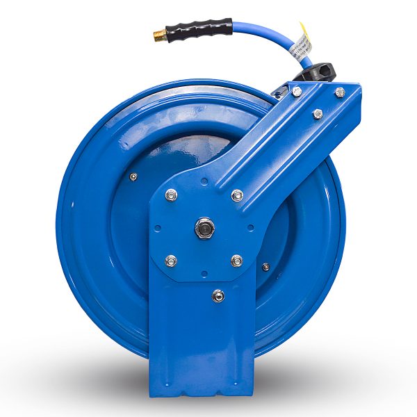 BluBird Air Hose Reel 1/2" Retractable Heavy Duty Steel Construction with Rubber Hose 300 PSI