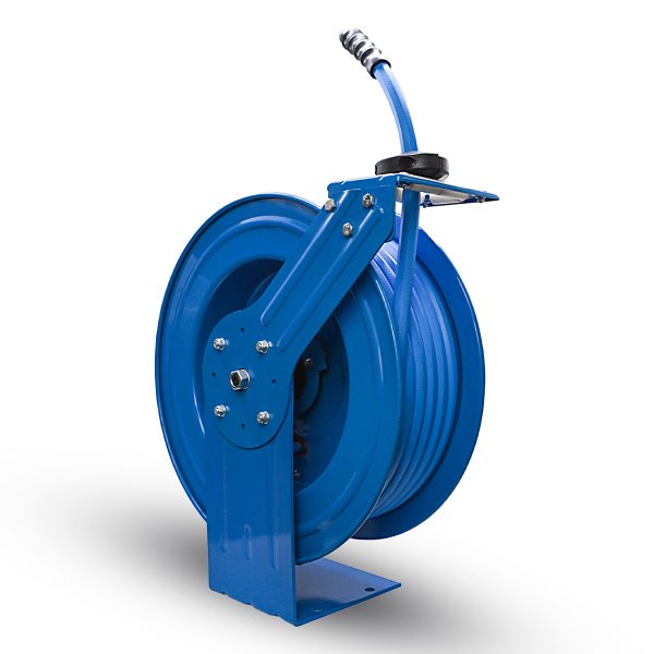 BluSeal Garden Hose Reel 3/4" x 50' Retractable Heavy Duty Steel Construction with Garden Hose, Spray Nozzle, 6' Lead-in Hose