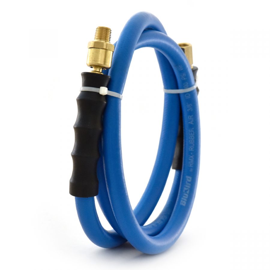 BluBird 1/2" Swivel Ball Rubber Whip Hose with 1/2" Brass NPT Fittings