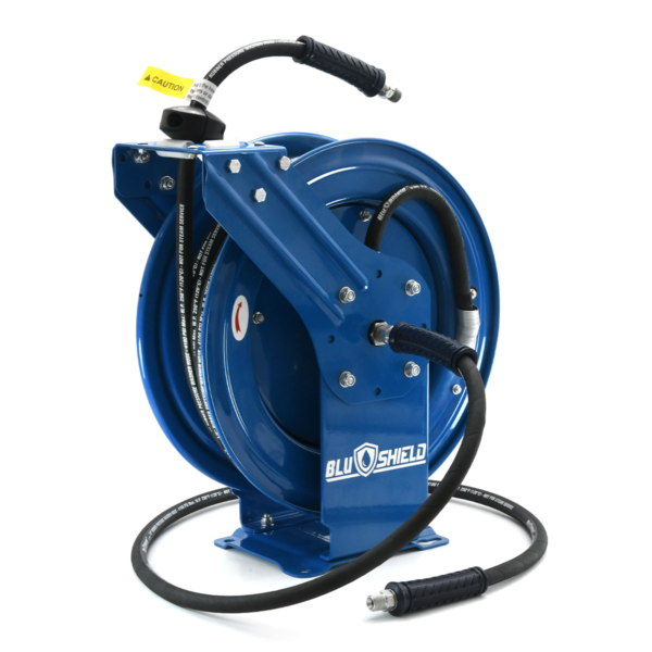 Blushield 3/8 Hose Reel Connector Jumper Hose, Aramid Braided, Non Marking, 4100 PSI with 3/8 MNPT 2 Feet