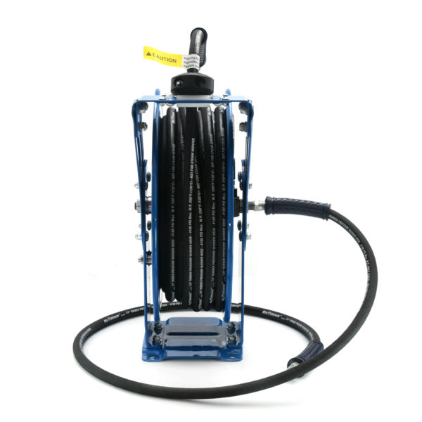 BluShield 3/8" Pressure Washer Hose Reel with 4100PSI Aramid Braided Hose, Quick Connect Coupler, 6' Lead-in Hose, Dual Arm Heavy Duty