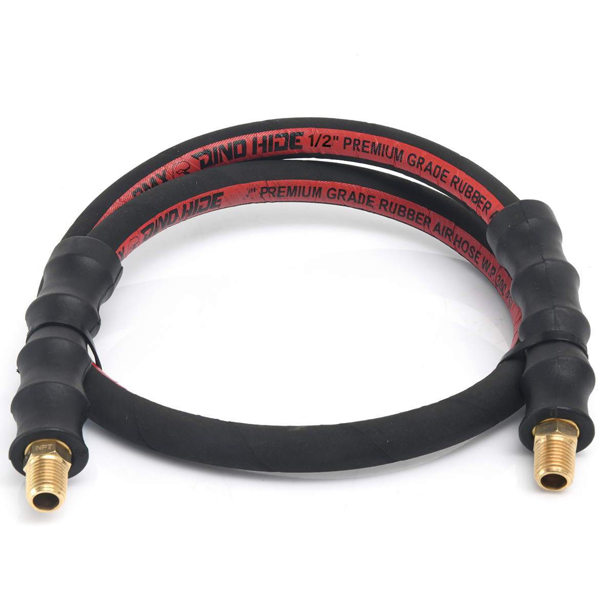 Dino-Hide 1/2" x 3' Rubber Lead-in Air Hose