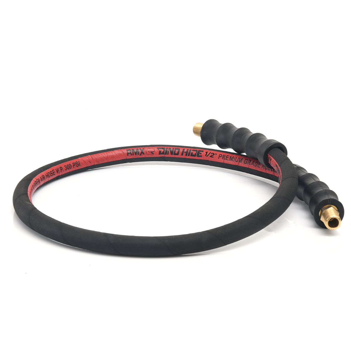 Dino-Hide 1/2" x 3' Rubber Lead-in Air Hose