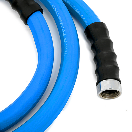 AG-Lite 1" x 6' Lead-in Irrigation Hose with 3/4" GHT Fitting, 100% Rubber , Hot & Cold Water