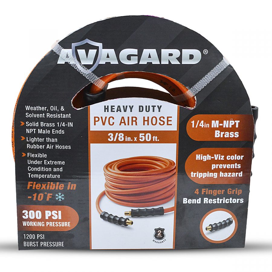 Avagard 3/8" PVC Air Hose with Brass 1/4" NPT Industrial Fitting