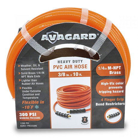 Avagard 3/8" PVC Air Hose with Brass 1/4" NPT Industrial Fitting