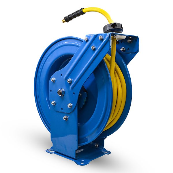 OilShield Air Hose Reel 1/2" Retractable Dual Arm Heavy Duty with Rubber Hose, 3' Lead-in Hose, 300 PSI