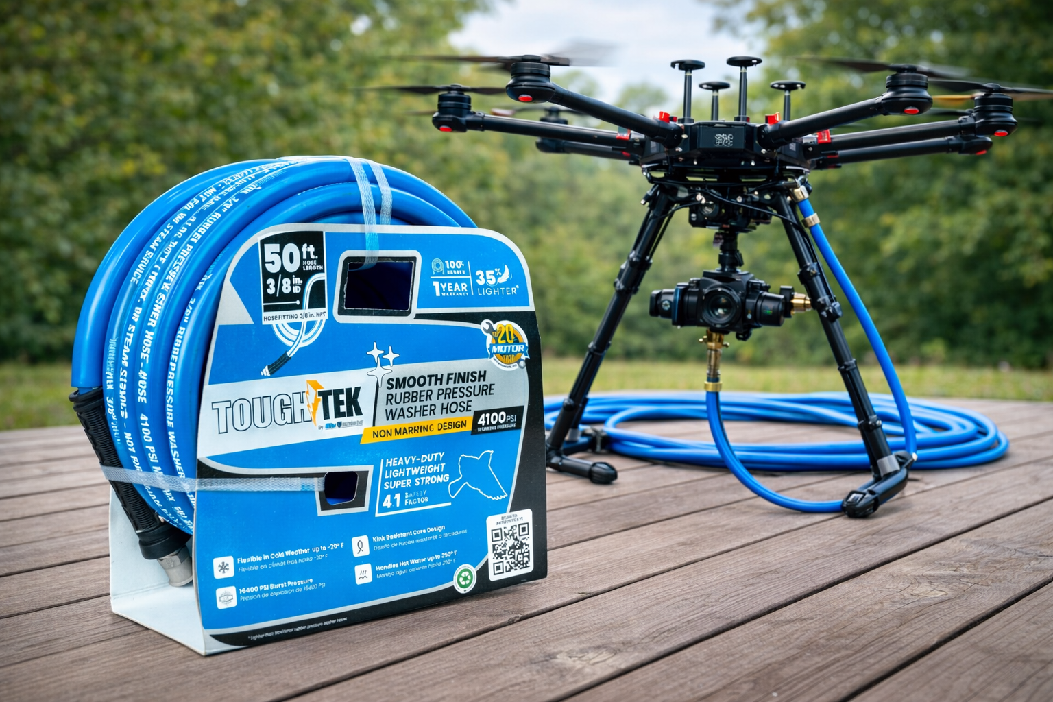 Best Pressure Washer Hose for Drone Cleaning | ToughTek™