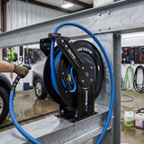 Blu Shield The Slayer Hybrid Pressure Washing Hose Reel 1/4" X 100'-Blue