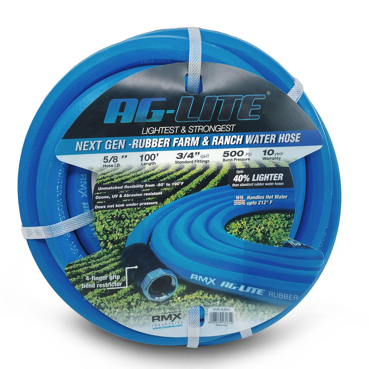 Ag-Lite 5/8" Irrigation Hose – 500 PSI Agriculture-Grade, 100% Rubber